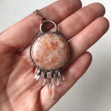 Load image into Gallery viewer, Round Sunstone & Clear Quartz Necklace - Ready to Ship