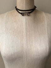 Load image into Gallery viewer, Clear Double Terminated Point and Leather Wrap Bracelet/Choker (Satya Collection)