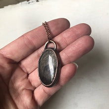 Load image into Gallery viewer, Silver Obsidian Oval Necklace #2 (Ready to Ship) - Darkness Calling Collection
