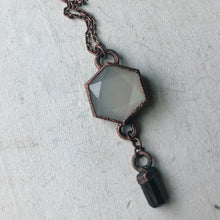 Load image into Gallery viewer, White Moonstone Hexagon and Dravite Necklace #1 - Ready to Ship