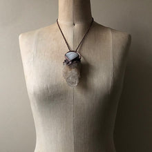 Load image into Gallery viewer, Candle Quartz & Rainbow Moonstone Statement Necklace - Ready to Ship