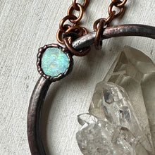 Load image into Gallery viewer, Clear Quartz Cluster & Raw Opal Necklace - Ready to Ship