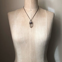 Load image into Gallery viewer, Clear Quartz Point with Rainbow Moonstone Necklace