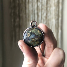 Load image into Gallery viewer, Moss Agate Full Moon Necklace #2 - Ready to Ship