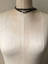 Load image into Gallery viewer, White Druzy and Leather Wrap Bracelet/Choker (Satya Collection)