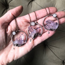 Load image into Gallery viewer, Vera Cruz Amethyst Cluster with Druzy Moon Necklace - Snow Moon Collection