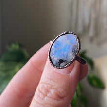 Load image into Gallery viewer, Rainbow Moonstone Ring - Oval #6 (Size 7) - Ready to Ship
