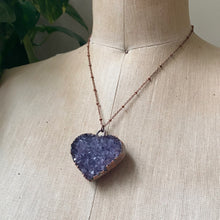 Load image into Gallery viewer, Amethyst Druzy Heart Necklace #1 - Ready to Ship