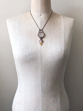 Load image into Gallery viewer, Clear Quartz Hexagon & Raw Citrine Necklace (Icarus Soaring)