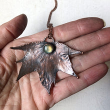 Load image into Gallery viewer, Electroformed Maple Leaf with Labradorite Necklace (Medium) - Ready to Ship