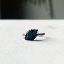 Load image into Gallery viewer, Black Tourmaline Stacking Ring #4 (Size 7.25)