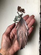 Load image into Gallery viewer, Large Electroformed Feather & Amazonite Necklace #2 - Moksha Collection