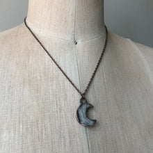 Load image into Gallery viewer, Chalcedony Crescent Moon Necklace #1 - Ready to Ship