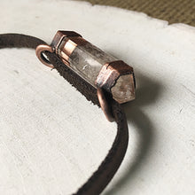 Load image into Gallery viewer, Double Terminated Clear Quartz Point and Leather Wrap Bracelet/Choker (5/17 Update)