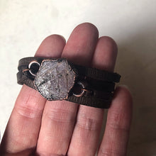 Load image into Gallery viewer, Raw Ruby and Leather Wrap Bracelet/Choker #2 (Ready to Ship) - Darkness Calling Collection