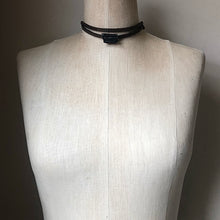 Load image into Gallery viewer, Raw Black Tourmaline and Leather Wrap Bracelet/Choker - Made to Order