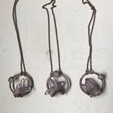 Load image into Gallery viewer, Vera Cruz Amethyst Cluster with Druzy Moon Necklace - Snow Moon Collection