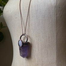 Load image into Gallery viewer, Amethyst Polished Point & Rainbow Moonstone Necklace #2 - Ready to Ship