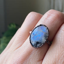 Load image into Gallery viewer, Rainbow Moonstone Ring - Oval #6 (Size 7) - Ready to Ship
