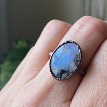 Load image into Gallery viewer, Rainbow Moonstone Ring - Oval #6 (Size 7) - Ready to Ship