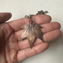 Load image into Gallery viewer, Electroformed Maple Leaf with Labradorite Necklace (Small) - Ready to Ship