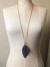 Load image into Gallery viewer, Blue Macaw Feather Necklace - Ready to Ship