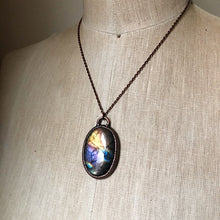 Load image into Gallery viewer, Large Labradorite Oval Necklace (Multi-Colored)- Ready to Ship