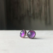 Load image into Gallery viewer, Round Amethyst Earrings #1 - Ready to Ship