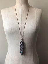 Load image into Gallery viewer, Electroformed Feather and Labradorite Necklace #1 - Moksha Collection