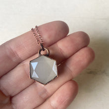 Load image into Gallery viewer, White Moonstone Hexagon Necklace #3 - Ready to Ship