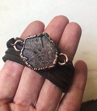 Load image into Gallery viewer, Raw Ruby and Leather Wrap Bracelet/Choker #1 (Ready to Ship) - Darkness Calling Collection