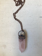 Load image into Gallery viewer, Rose Quartz and Angel Aura Cluster Long Necklace - Ready to Ship
