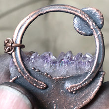 Load image into Gallery viewer, Round Amethyst Slice with Grey Moonstone Necklace - Ready to Ship