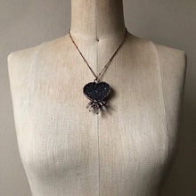 Load image into Gallery viewer, Dark Amethyst Druzy & Clear Quartz Point Necklace #2 - Ready to Ship
