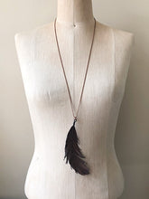 Load image into Gallery viewer, Electroformed Large Wild Feather Necklace (Icarus Soaring)