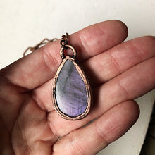 Load image into Gallery viewer, Medium Labradorite Teardrop Necklace (Purple)- Ready to Ship
