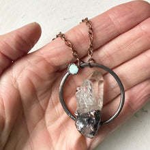 Load image into Gallery viewer, Clear Quartz Cluster & Raw Opal Necklace - Ready to Ship