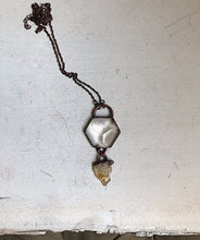 Load image into Gallery viewer, Clear Quartz Hexagon & Raw Citrine Necklace (Icarus Soaring)