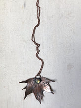 Load image into Gallery viewer, Electroformed Maple Leaf with Labradorite Necklace (Medium) - Ready to Ship