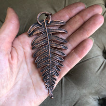 Load image into Gallery viewer, Electroformed Fern with Raw Green Kyanite Necklace #2