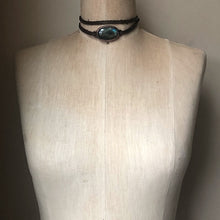 Load image into Gallery viewer, Labradorite and Leather Wrap Bracelet/Choker #1 - Spring Equinox Collection