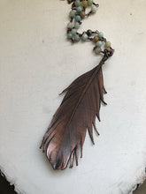 Load image into Gallery viewer, Electroformed Wild Feather & Amazonite Necklace (Large) - (5/17 Update)