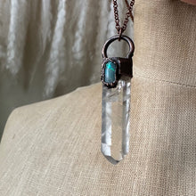 Load image into Gallery viewer, Clear Quartz Point & Raw Opal Necklace #6 - Ready to Ship