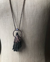 Load image into Gallery viewer, Black Kyanite and Rainbow Moonstone Necklace #1 (Ready to Ship) - Darkness Calling Collection