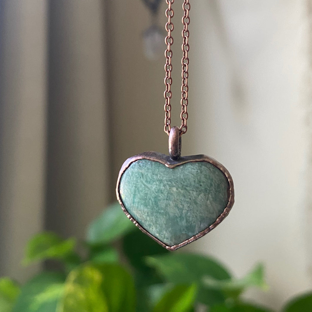 Amazonite Heart Necklace #1 - Ready to Ship