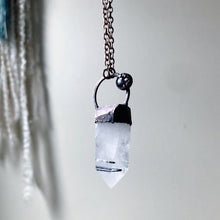 Load image into Gallery viewer, Tourmilinated Quartz Point & Grey Moonstone Necklace
