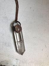 Load image into Gallery viewer, Polished Clear Quartz Point & Oval Golden Rutilated Quartz Necklace (Icarus Soaring)