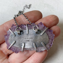 Load image into Gallery viewer, Amethyst Stalactite Slice Necklace #5- Sterling Silver