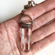 Load image into Gallery viewer, Polished Clear Quartz Point & Golden Rutilated Quartz Topped Necklace #2 (Icarus Soaring)