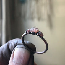 Load image into Gallery viewer, Raw Sunstone Triple Stacking Ring - Ready to Ship